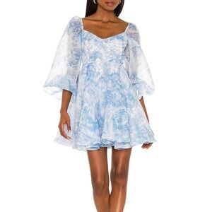 Selkie The Princess Dress in Baby Blue Toile organza fabric